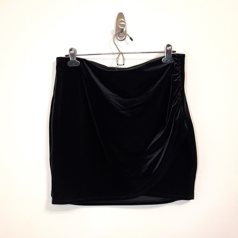 Express Black Velvet Mini Skirt
